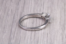 Load image into Gallery viewer, 65 Points Natural Round cut Diamond set Platinum Trilogy Ring, British Hallmarked, F VS Graded Diamonds