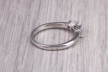 Load image into Gallery viewer, 65 Points Natural Round cut Diamond set Platinum Trilogy Ring, British Hallmarked, F VS Graded Diamonds