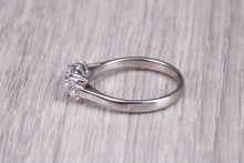Load image into Gallery viewer, 80 Points Natural Round cut Diamond set Platinum Trilogy Ring, British Hallmarked, F VS Graded Diamonds