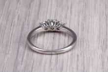 Load image into Gallery viewer, 65 Points Natural Round cut Diamond set Platinum Trilogy Ring, British Hallmarked, F VS Graded Diamonds