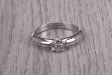 Load image into Gallery viewer, Minimalistic 0.37ct Round cut Diamond set 18ct White Gold Solitaire, British Hallmarked