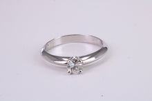 Load image into Gallery viewer, Minimalistic 0.37ct Round cut Diamond set 18ct White Gold Solitaire, British Hallmarked