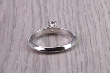 Load image into Gallery viewer, Minimalistic 0.37ct Round cut Diamond set 18ct White Gold Solitaire, British Hallmarked