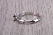 Load image into Gallery viewer, Minimalistic 0.37ct Round cut Diamond set 18ct White Gold Solitaire, British Hallmarked