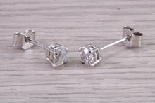 Load image into Gallery viewer, Natural Round cut Diamond Solitaire stud Earrings With Matching Necklace set in 18ct White Gold, British Hallmarked