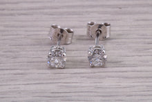 Load image into Gallery viewer, Natural Round cut Diamond Solitaire stud Earrings With Matching Necklace set in 18ct White Gold, British Hallmarked
