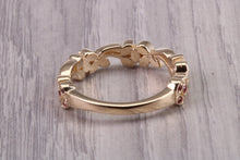 Load image into Gallery viewer, 4 mm Wide Multi Gemstone set Yellow Gold Ring, Solid Yellow Gold With British Hallmark