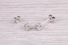 Load image into Gallery viewer, Half carat Natural Diamond Solitaire set 18ct White Gold Stud Earrings, British Hallmarked