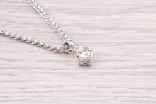 Load image into Gallery viewer, 0.42 carat Simple Diamond Solitaire set 18ct White Gold Necklace, British Hallmarked, Nice Sturdy Good Quality Chain