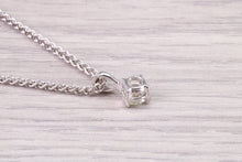 Load image into Gallery viewer, 0.42 carat Simple Diamond Solitaire set 18ct White Gold Necklace, British Hallmarked, Nice Sturdy Good Quality Chain
