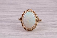 Load image into Gallery viewer, Large Fiery Natural Opal set Yellow Gold Ring, British Hallmarked
