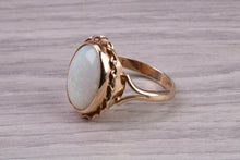 Load image into Gallery viewer, Large Fiery Natural Opal set Yellow Gold Ring, British Hallmarked