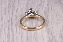 Load image into Gallery viewer, Traditional Sapphire and Diamond Two Tone Trilogy Ring, Made From 18ct Yellow and Platinum