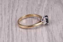 Load image into Gallery viewer, Traditional Sapphire and Diamond Two Tone Trilogy Ring, Made From 18ct Yellow and Platinum