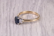 Load image into Gallery viewer, Traditional Sapphire and Diamond Two Tone Trilogy Ring, Made From 18ct Yellow and Platinum