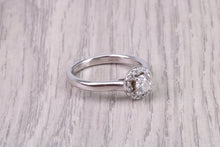 Load image into Gallery viewer, Dainty Halo Diamond set Engagement Ring, GIA Certified Diamond