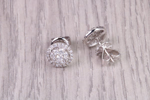Half carat Diamond Cluster set 18ct White Gold Stud Earrings