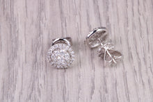 Load image into Gallery viewer, Half carat Diamond Cluster set 18ct White Gold Stud Earrings