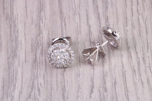 Half carat Diamond Cluster set 18ct White Gold Stud Earrings