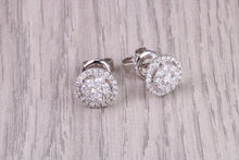 Load image into Gallery viewer, Half carat Diamond Cluster set 18ct White Gold Stud Earrings