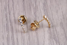 Load image into Gallery viewer, Half Hoop Earrings, Made from 18ct Yellow Gold set with top grade Natural Diamonds