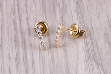 Load image into Gallery viewer, Half Hoop Earrings, Made from 18ct Yellow Gold set with top grade Natural Diamonds