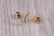 Load image into Gallery viewer, Half Hoop Earrings, Made from 18ct Yellow Gold set with top grade Natural Diamonds