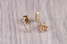 Load image into Gallery viewer, Half Hoop Earrings, Made from 18ct Yellow Gold set with top grade Natural Diamonds