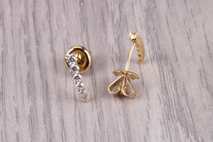 Half Hoop Earrings, Made from 18ct Yellow Gold set with top grade Natural Diamonds