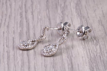 Load image into Gallery viewer, 20 MM Long Very Dressy Diamond set 18ct White Gold Dropper Earrings