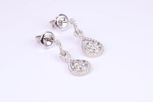 Load image into Gallery viewer, 20 MM Long Very Dressy Diamond set 18ct White Gold Dropper Earrings