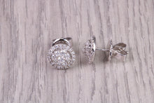 Load image into Gallery viewer, Half carat Diamond Cluster set 18ct White Gold Stud Earrings