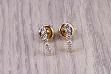 Load image into Gallery viewer, Half Hoop Earrings, Made from 18ct Yellow Gold set with top grade Natural Diamonds