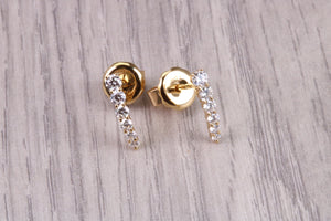 Half Hoop Earrings, Made from 18ct Yellow Gold set with top grade Natural Diamonds
