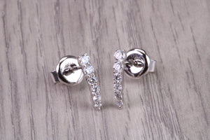 Half Hoop Earrings, Made from 18ct White Gold set with top grade Natural Diamonds