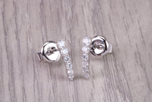 Load image into Gallery viewer, Half Hoop Earrings, Made from 18ct White Gold set with top grade Natural Diamonds