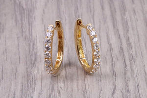 Diamond set Dressy 18ct Yellow Gold Hoop Earrings
