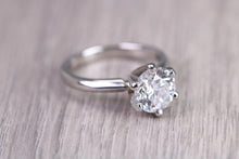 Load image into Gallery viewer, D colour Two carat Certified Round cut Lab Diamond set Platinum Solitaire