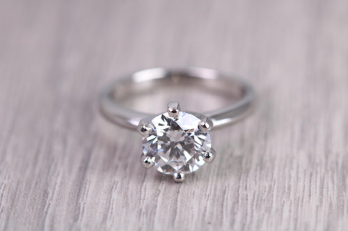 One and Half carat D VVS1 Certified Round cut Lab Diamond set Platinum Solitaire