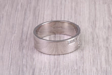 Load image into Gallery viewer, 7 mm Wide Gents Diamond set White Gold Band, British Hallmarked 9ct White Gold