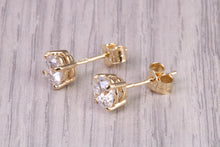Load image into Gallery viewer, 0.70ct Each D V V S 1 Graded Certified Diamond Set 18ct Yellow Gold Solitaire Stud Earrings