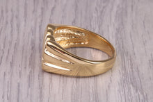 Load image into Gallery viewer, Large Patterned Signet Ring, made in your choice of precious Metals, British Hallmarked