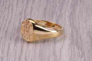 Chunky Prince of Wales Feathers Signet Ring