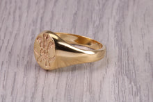 Load image into Gallery viewer, Chunky Prince of Wales Feathers Signet Ring, made in your choice of precious metal, British Hallmarked