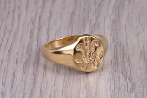 Chunky Prince of Wales Feathers Signet Ring