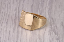 Load image into Gallery viewer, Large Patterned Yellow Gold Signet Ring, available in your choice off precious metals