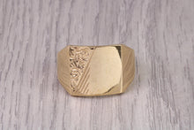 Load image into Gallery viewer, Large Patterned Yellow Gold Signet Ring, available in your choice off precious metals