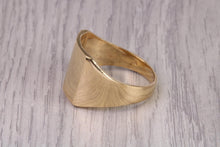 Load image into Gallery viewer, Large Patterned Yellow Gold Signet Ring, available in your choice off precious metals