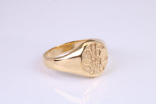 Load image into Gallery viewer, Chunky Prince of Wales Feathers Signet Ring, made in your choice of precious metal, British Hallmarked