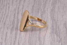 Load image into Gallery viewer, Dainty, Long Oval Signet Ring, made in your choice of precious Metals, British Hallmarked
